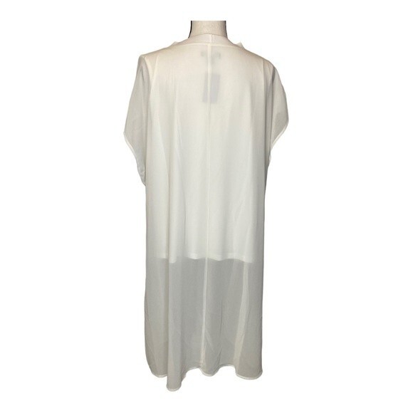 Alfani Women's Sheer Layered-Look White Blouse, 2X - Picture 6 of 8